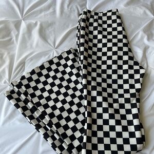 Women’s Checkerboard Flare Pants | Size M